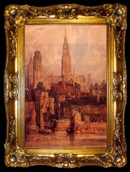 framed  Richard Parkes Bonington Rouen from the Quais, ta009-2
